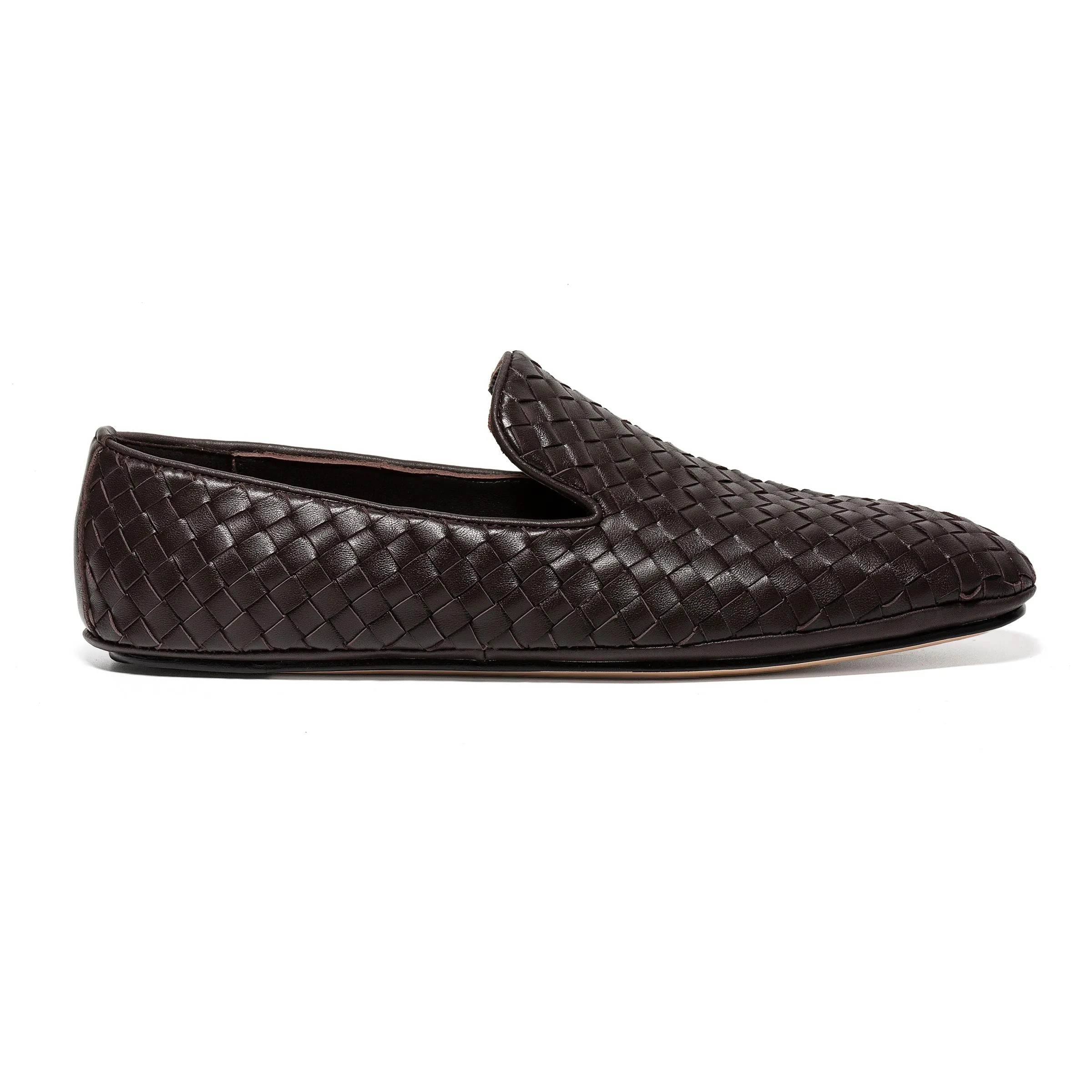 [BV] Top P: 760💰Size for couples: Female 35-39 Male 39--44 (Female 40. Male 38.45.46.47 customization is not returnable) [Note‼ ️] Add 💰 to size 46, add 💰 to size 47. Bottega Veneta's 2025 autumn counter synchronized genuine leather outsole classic woven half-drag couple model Bottega Veneta square toe flat shoes, imported mixed sheepskin, imported sheep! Leather outsole! [Rose][Rose]! Purely hand-woven and operated, the original board is reproduced one-to-one! quality assurance!